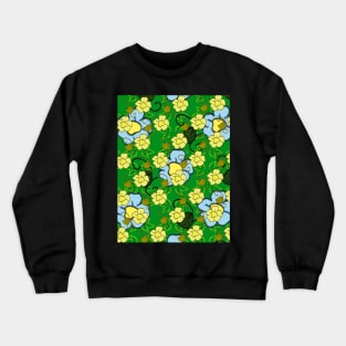 Floral pattern with voronoi and halftone details Crewneck Sweatshirt
